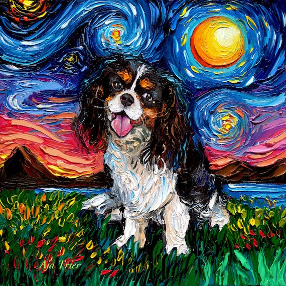 Tri Cavalier King Charles Spaniel Canvas Tote Bag - Swirl Tri Cavalier King Charles Spaniel Canvas Tote Bag - Swirl
