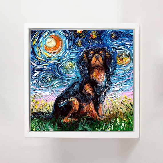CAVALIER KING CHARLES SPANIEL 8x10 print animals impressionism art
