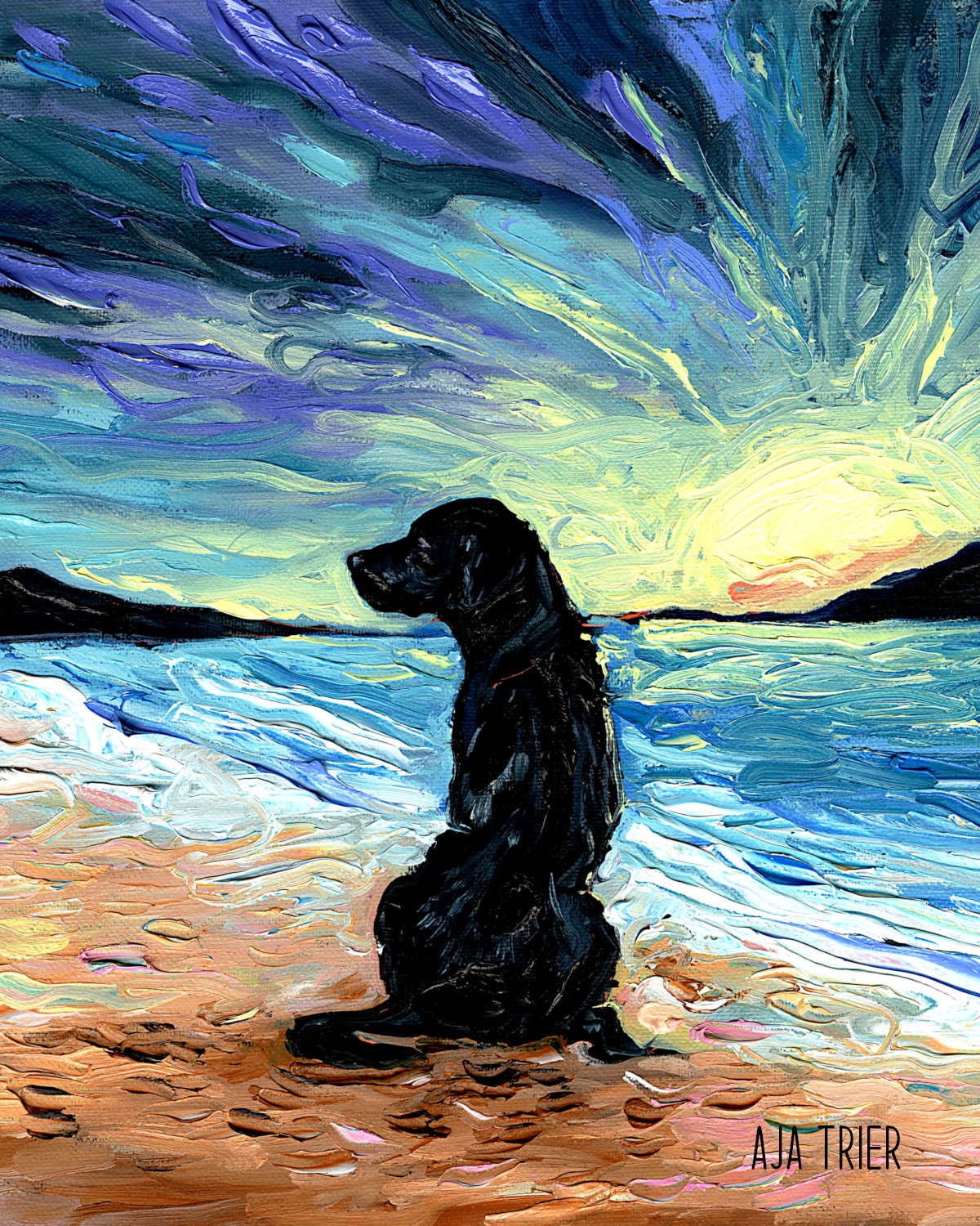 Black dog wall art sales