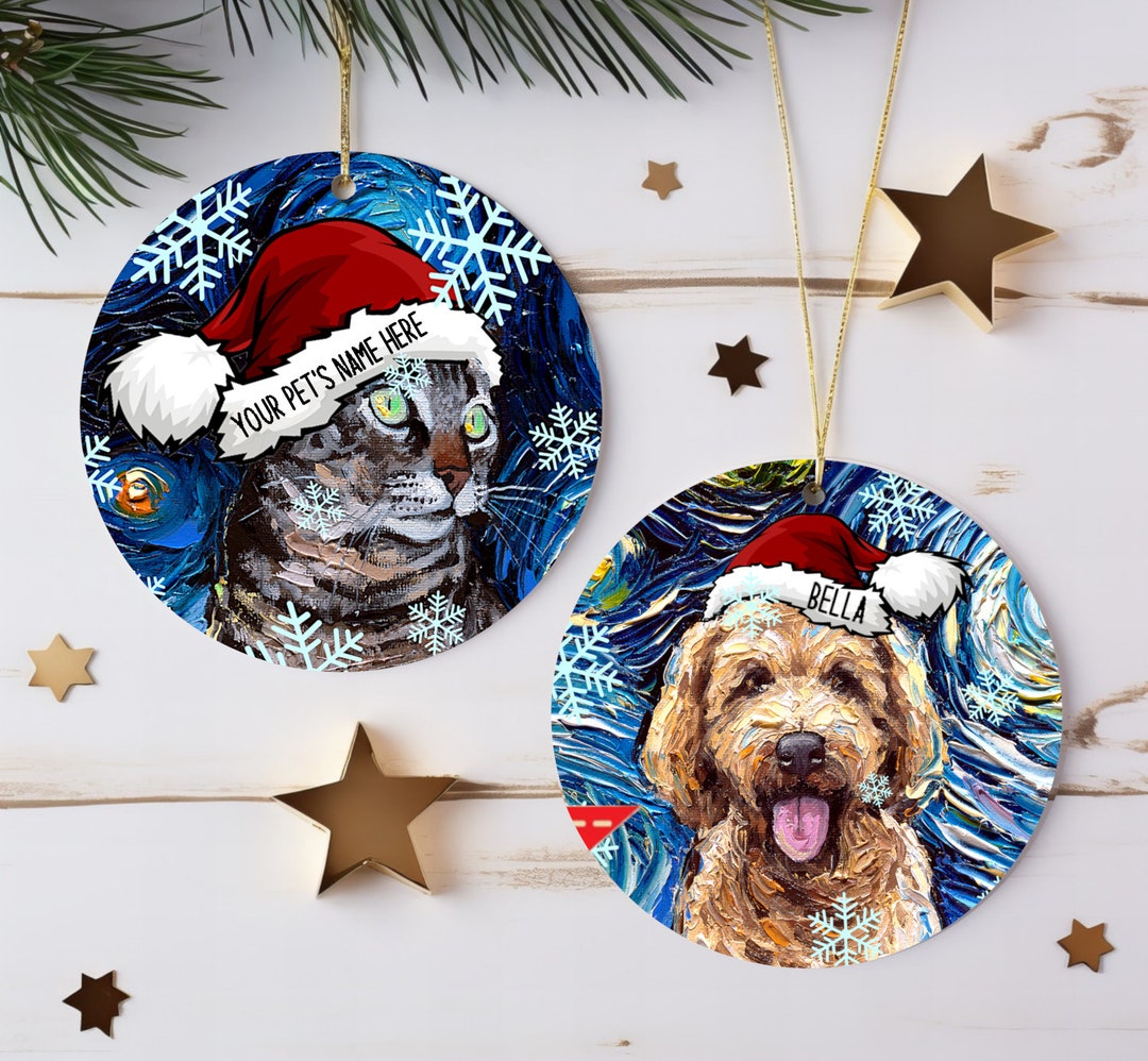 Personalized Pet Ornament Starry Night Pet Custom Dog or Cat Christmas ...