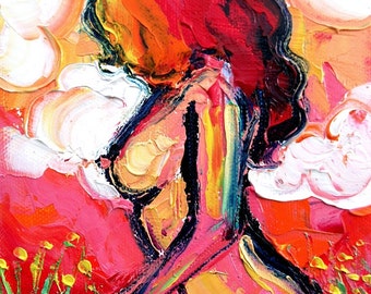 Abstract Nude print colorful art by Aja Femme 225 - 9x12 and 18x24 inches choose your size