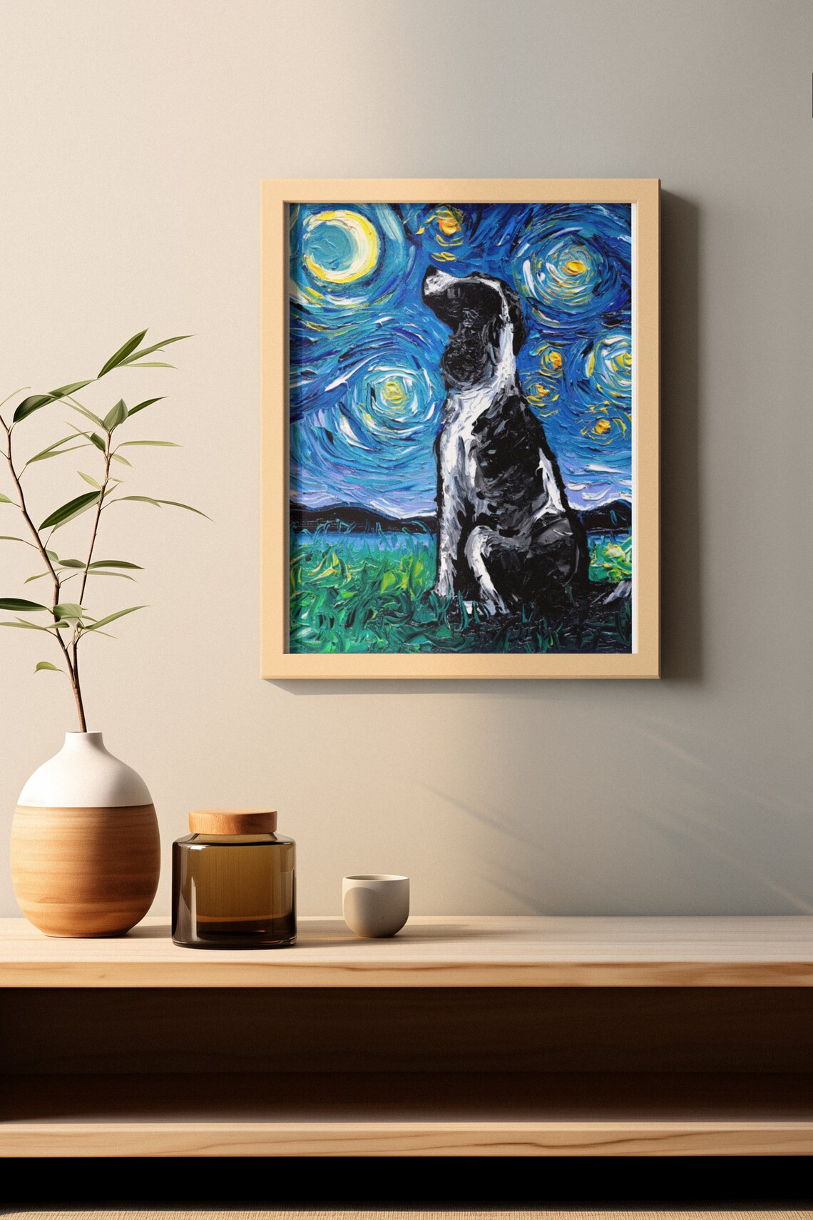 English Springer Spaniel Art Print, Starry Night Dog Lover Gift - Etsy