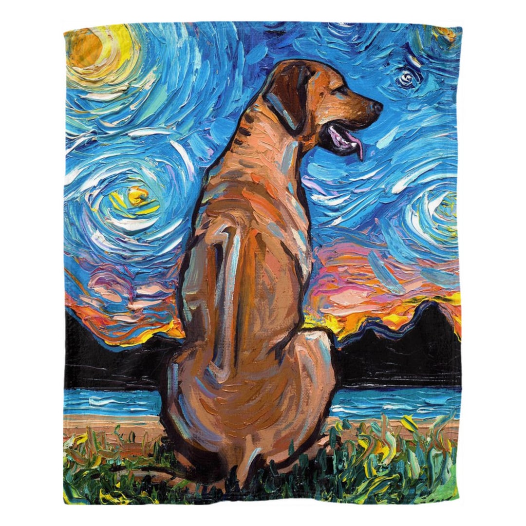 Rhodesian Ridgeback Starry Night Dog 60x50 Inch Fleece Throw Blanket ...