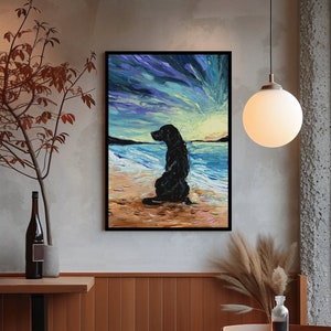 Art Labrador Pet Mom Sunset
