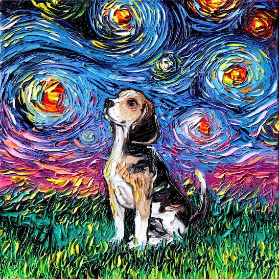 Dogs Van Gogh Style Remix Impasto Painting, Cute Pet Art Pointillism  Animals, Sunny warm design Jigsaw Puzzle by DSQuality Design