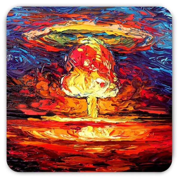 Magnet - Van Gogh Never Saw Bikini Atoll Refrigerator Magnet 3x3 Or 4x6 Inch Sizes Nuclear Explosion Atomic Bomb By Aja