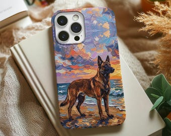 Belgian Malinois Phone Case Dog at the Beach Cell Cover