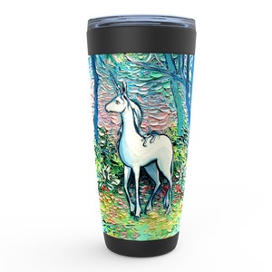 Unicorn Starry Night Viking Tumbler Insulated Stainless Steel Drinkware Art By Aja Travel Mug Fantasy Art