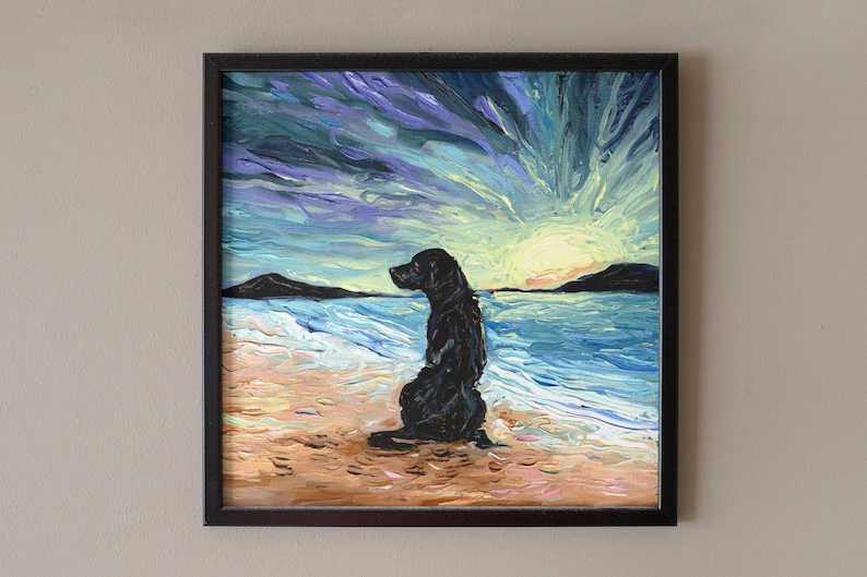 Labrador Pet Mom Sunset Coastal Home Decor
