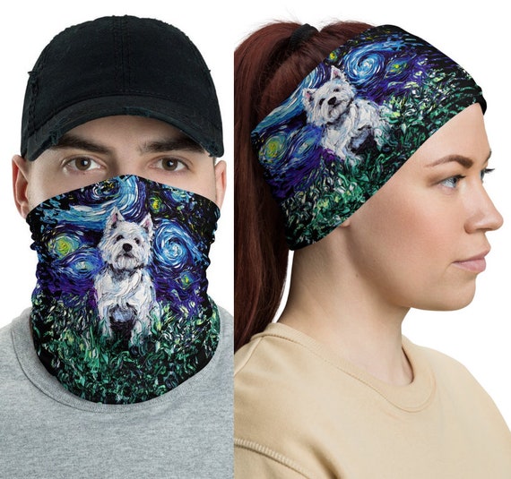 Westie Face Cover - Blue Westie Face Cover - Blue