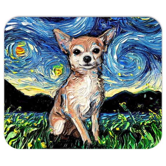 Mousepad Tan Chihuahua Starry Night Dog Computer Desk - Etsy