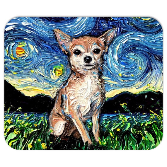 Mousepad Tan Chihuahua Starry Night Dog Computer Desk - Etsy