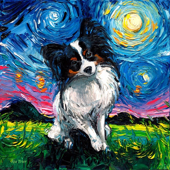 Papillon dog store art