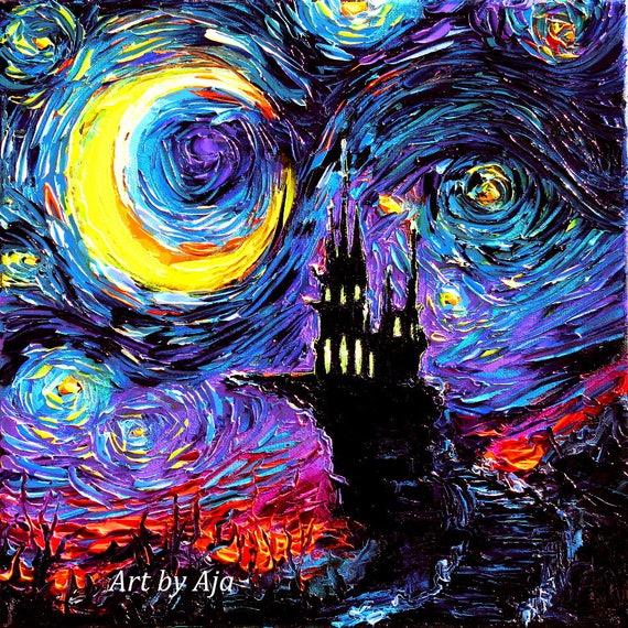 Castillo Embrujado LIENZO imprimir Noche estrellada La embruja - Etsy España Castillo Embrujado LIENZO imprimir Noche estrellada La embruja - Etsy España