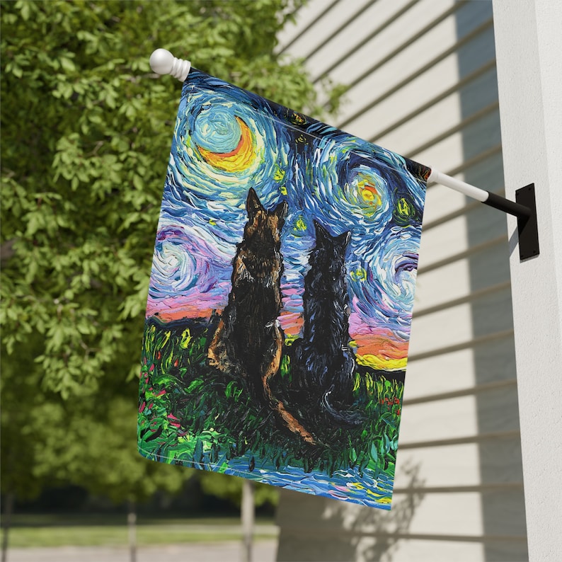 German Shepherd Starry Night Outdoor Garden Flag image 7