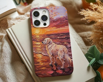 Great Pyrenees Phone Case Beach Sunset Dog Lover Cell Cover