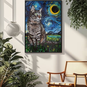Gift Idea Starry Night Cat Print