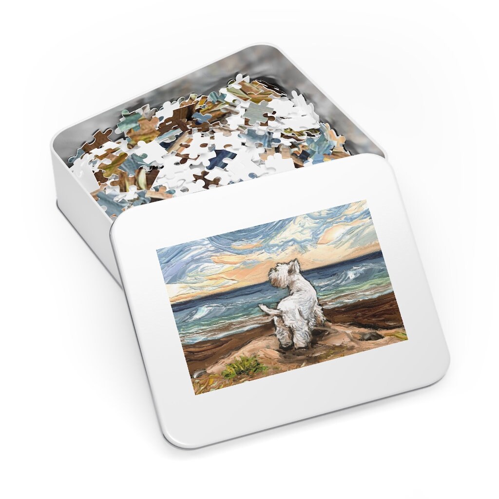 Jigsaw Puzzle 252 500 or 1000 Pieces in Tin Gift Box Westie - Etsy