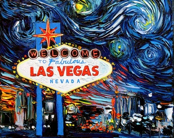 Las Vegas Art Van Gogh Never Saw Vegas Vegas Sign Giclee Print by