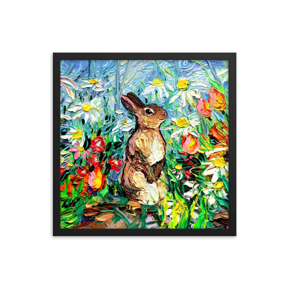 Bunny Rabbit Framed Photo Paper Poster Art Starry Night Art Etsy