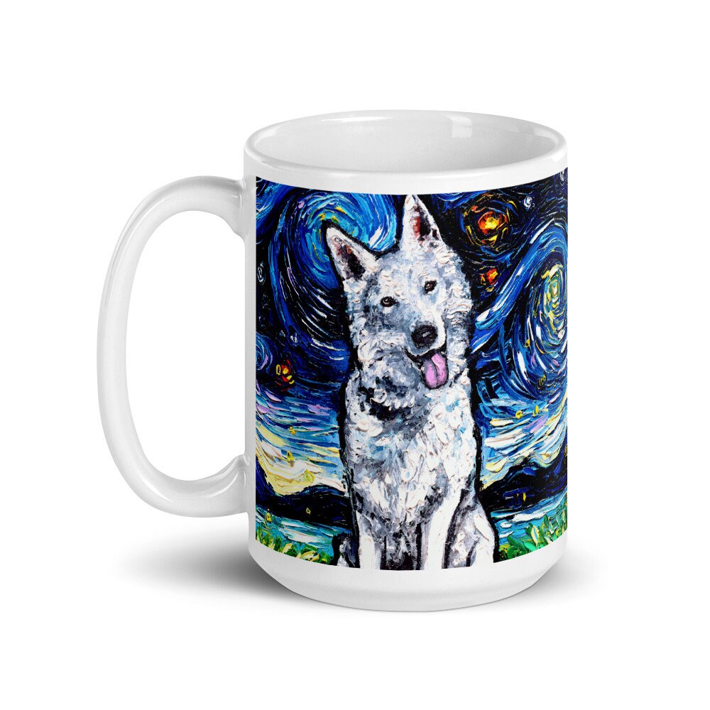 Swiss Shepherd Night Coffee Mug Dog Lover Starry Night Art by | Etsy