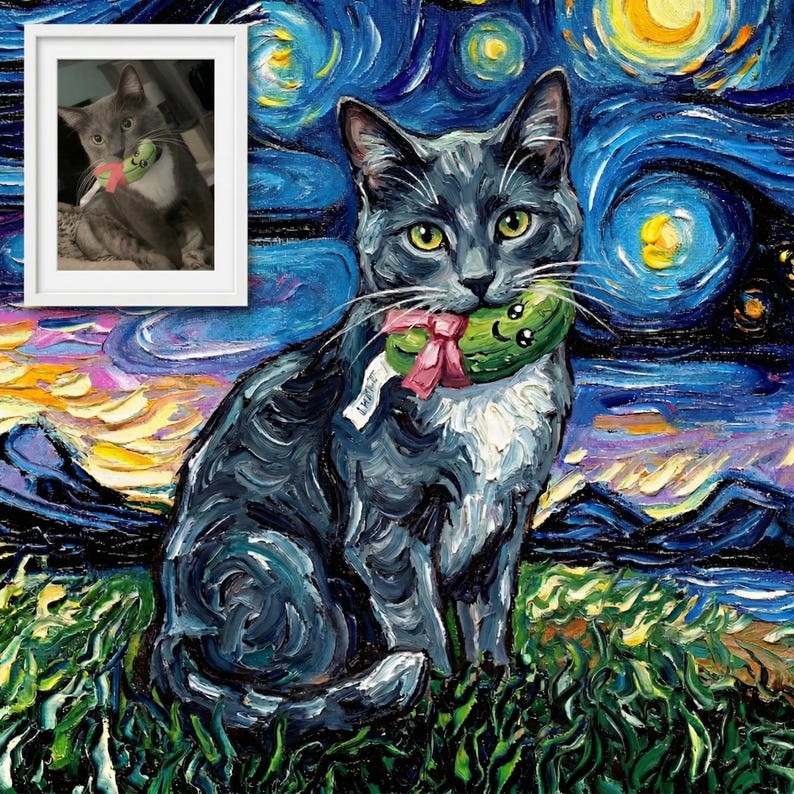Custom Pet Portrait examples by artist Aja Trier of Sagittarius Gallery
