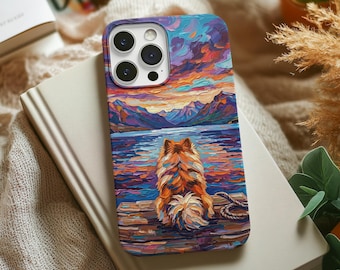 Pomeranian Phone Case iPhone Samsung Pixel Dog on a Dock at the Lake Cell Cover
