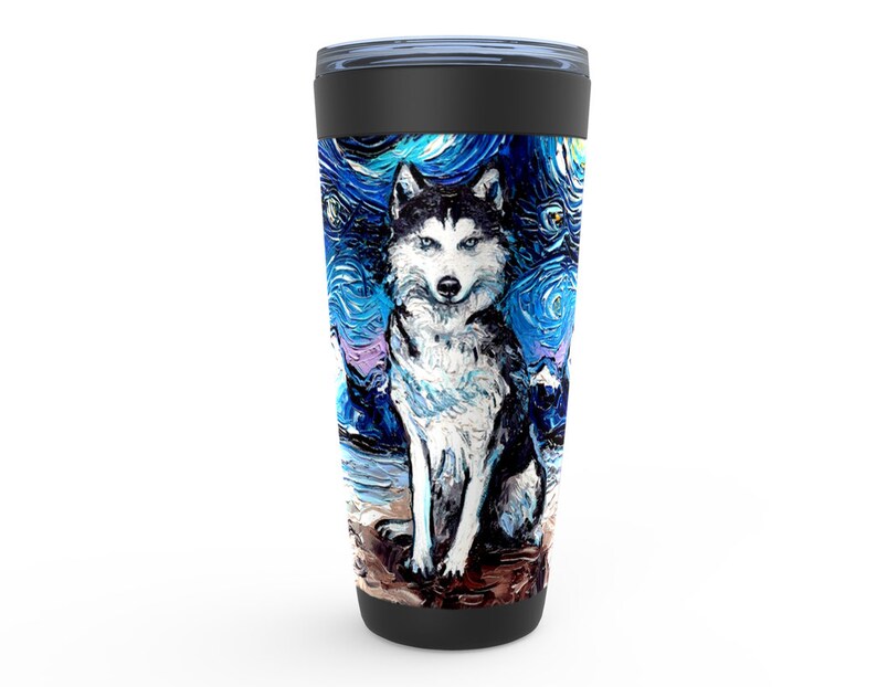 Siberian Husky Starry Night Dog Viking Tumbler Insulated Stainless Steel Drinkware Art By Aja Travel Mug image 4