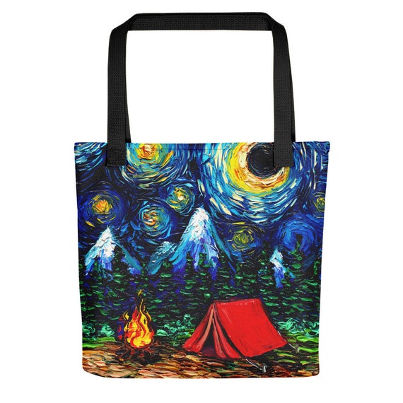 Camping Wall Art Print van Gogh Starry Night Home Decor outdoors artwork by Aja