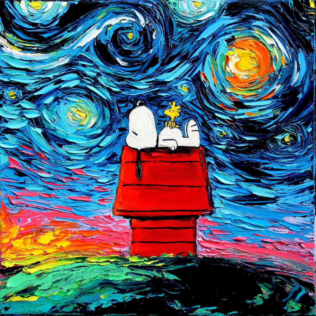 snoopy starry night t shirt