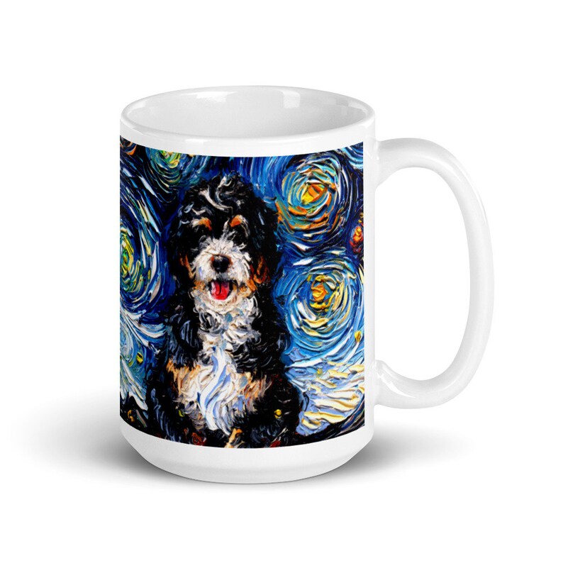 Bernedoodle Ceramic Coffee Mug 11oz - Animal Lover Gift Mug With Comfortable Handle, Vibrant Dog Print