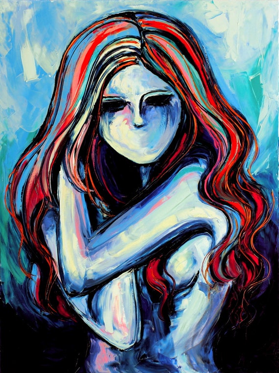 Painting Original Abstract Nude Woman X Art Collectibles Painting