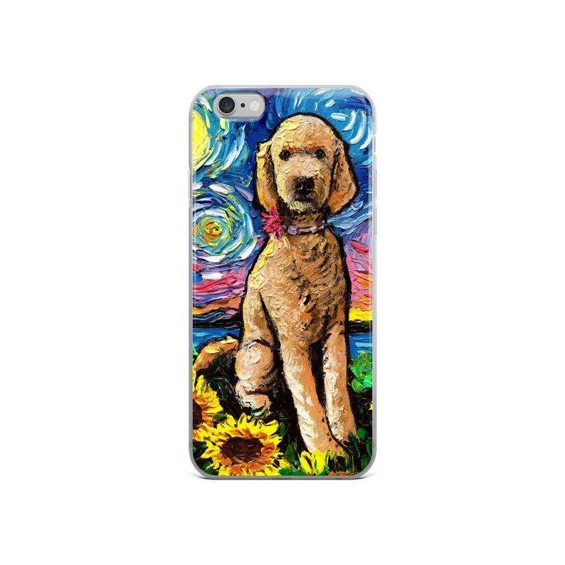 Goldendoodle With Sunflowers Starry Night Iphone Case Dog Etsy