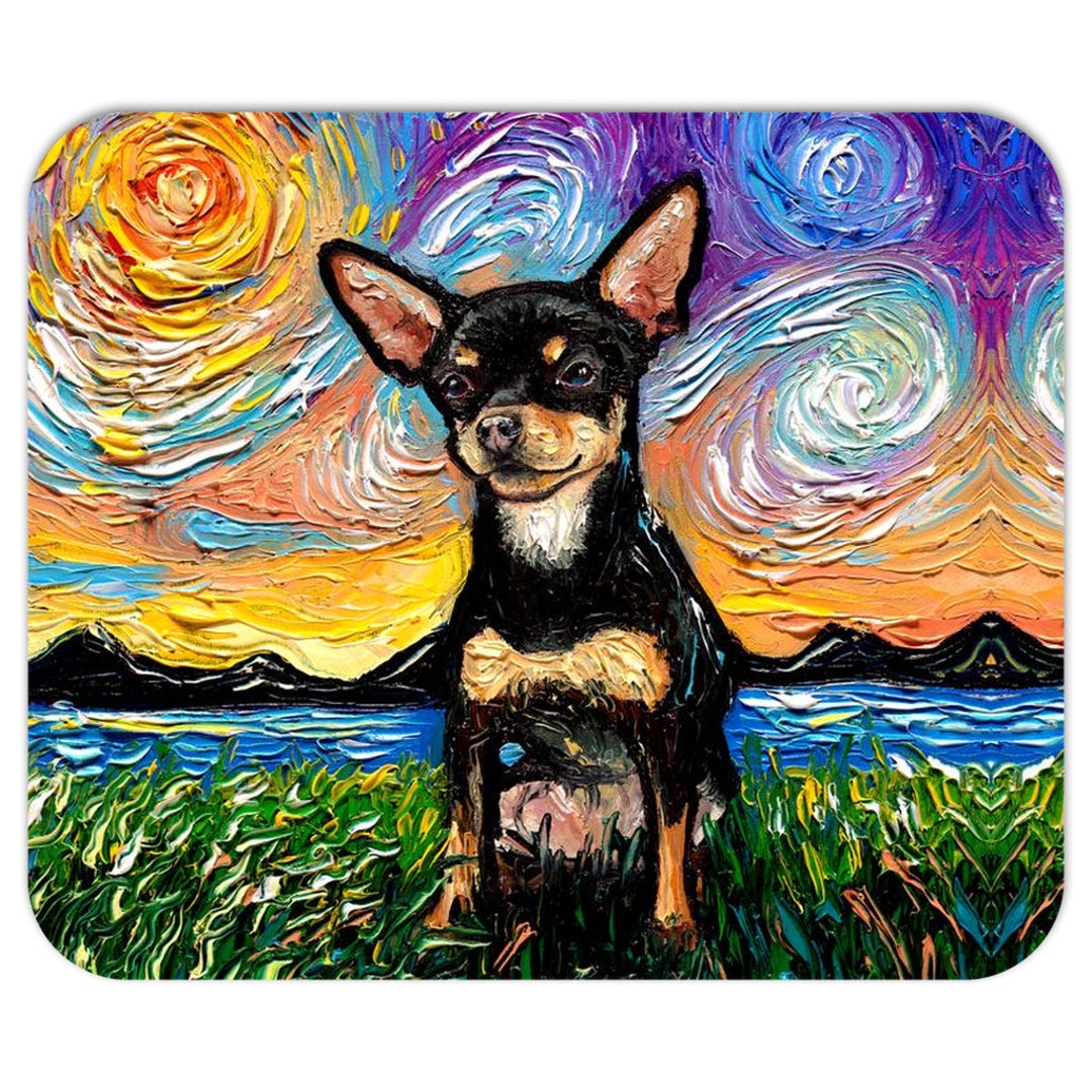 Mousepad Black and Tan Chihuahua Starry Night Dog Computer - Etsy New  Zealand
