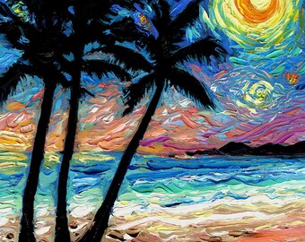 『A Tale of Palm Trees.*』シーグラスアート ◇テーマ『A Tale of Palm Trees.*』 潮風そそぐ 夏の海 夏の
