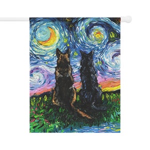 German Shepherd Starry Night Outdoor Garden Flag 24.5'' × 32''