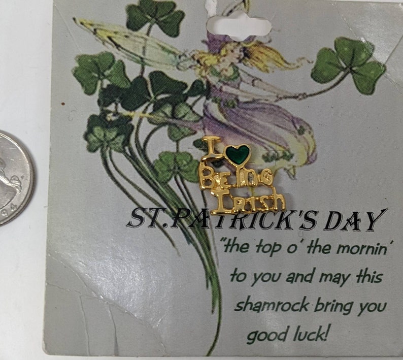 I love being Irish Ireland vintage gift carded pin St Patrick's day image 5