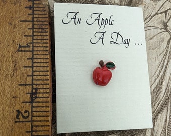 Enamel  apple red tack pin  Red Apple Lapel Teacher's Gift Appreciation