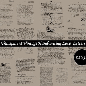 14 Digital Vintage Script Love Letters, Antique Junk Journal, Handwriting, Ephemera, Old Letters, Collage, Fussy Cut, Printable Craft image 3