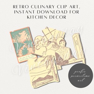 Retro Culinary Clip Art Vintage 32 Designs image 7