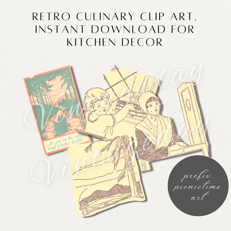 Retro Culinary Clip Art Vintage 32 Designs image 7