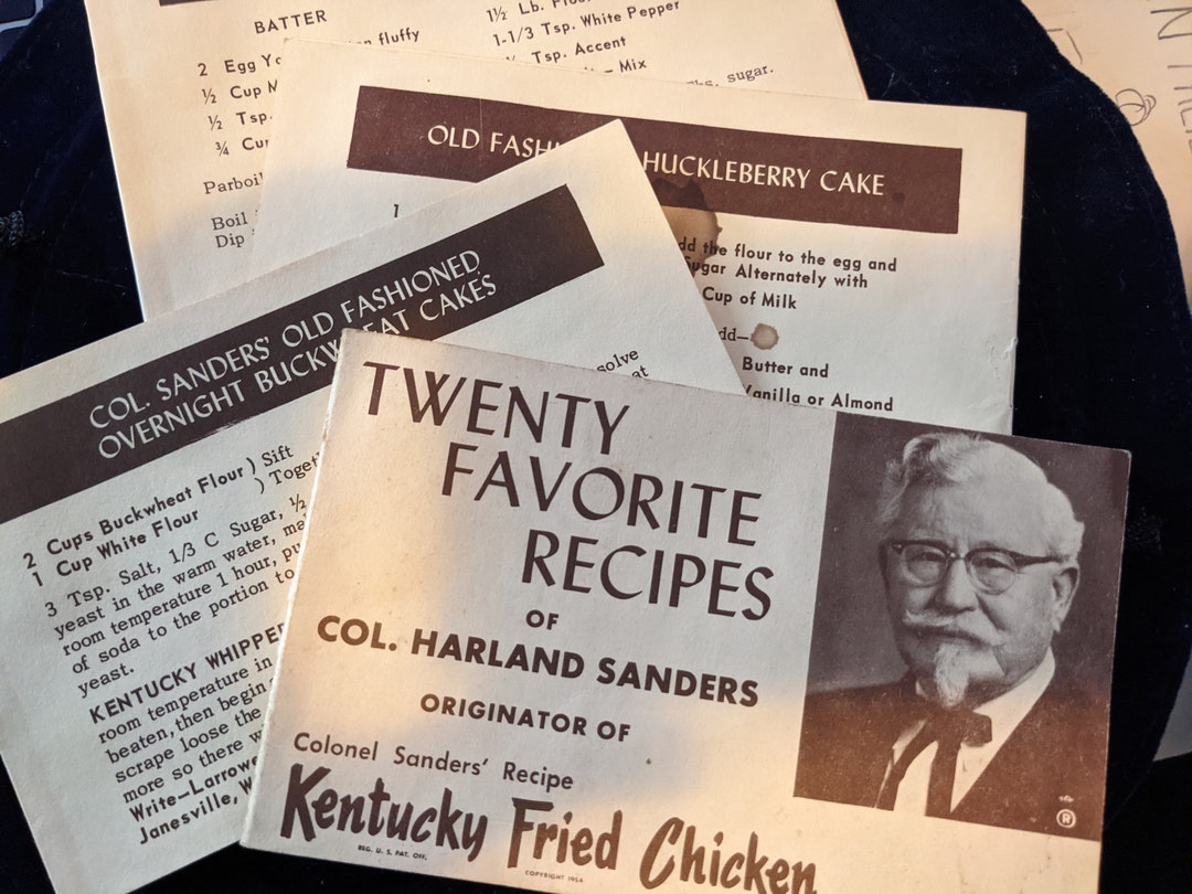20 Favorite Recipes of Col Harland Sanders Originator of Kentucky Fried