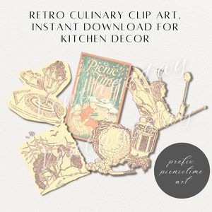 Retro Culinary Clip Art Vintage 32 Designs image 6