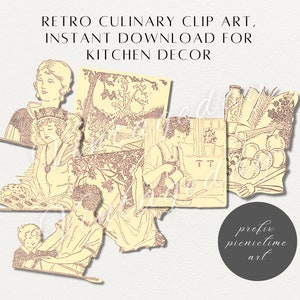 Retro Culinary Clip Art Vintage 32 Designs image 3