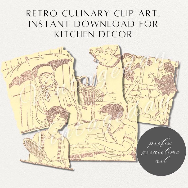 Retro Culinary Clip Art Vintage 32 Designs image 5