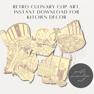 Retro Culinary Clip Art Vintage 32 Designs image 4