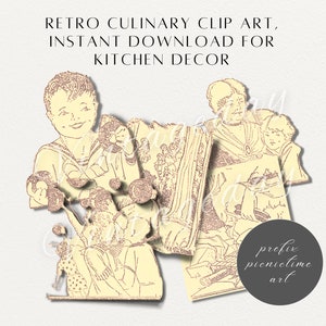 Retro Culinary Clip Art Vintage 32 Designs image 2