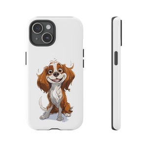 Funda para teléfono con diseño retro de Cavalier King Charles Spaniel, para iPhone y Samsung Galaxy. Funda para Cavalier King Charles Spaniel, regalo divertido para perro. Spaniel para iPhone.