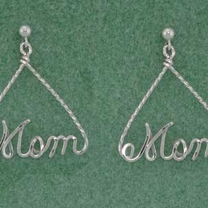 Personalized Triangle Name Earrings in Gold or Sterling Silver Wire Script image 4