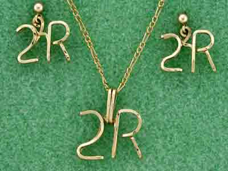 Brand Earring Necklace Set Sterling Silver Cattle Brand Handmade Ranch Brand Custom Brand Custom Design Family Brand Gold